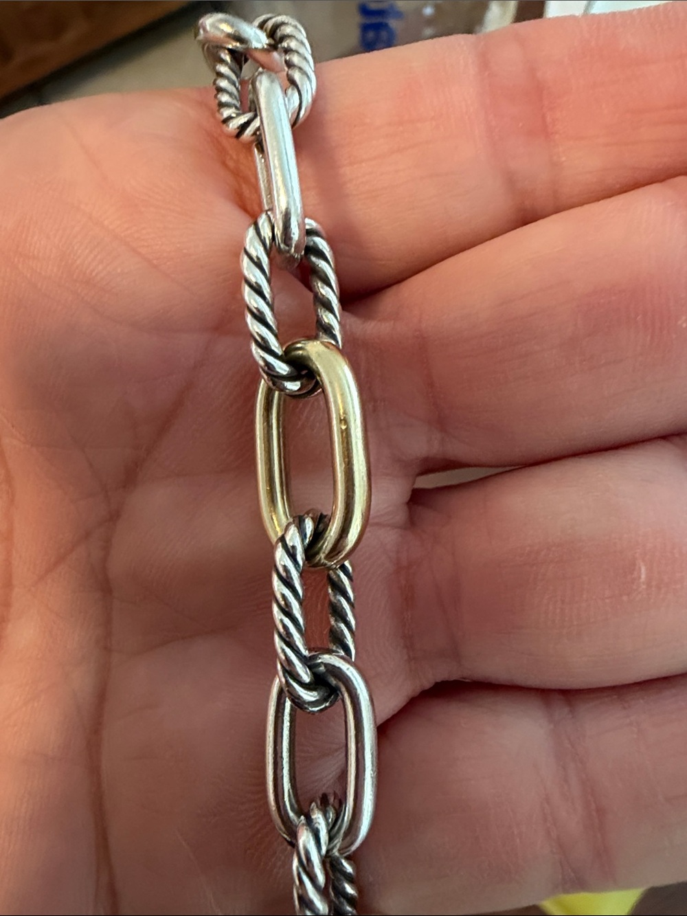 David Yurman Two-Tone Link Bracelet in Silver and Gold